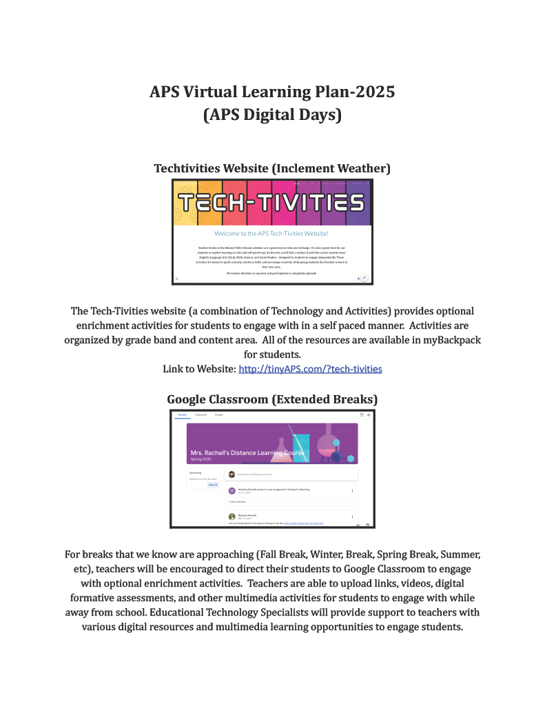  APS Virtual Learning Plan 2025